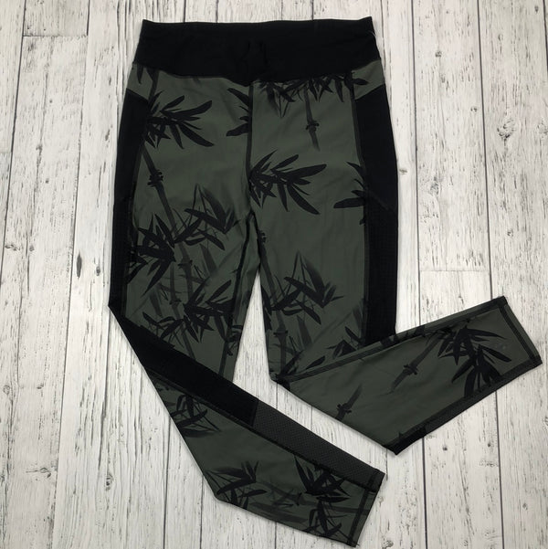 Sweaty Betty black/green pattern leggings - Hers L