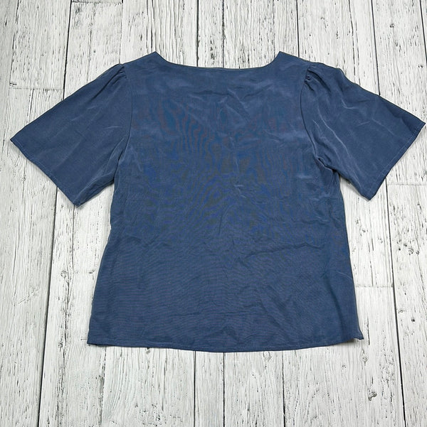 Marigold Blue Rayon Flowy Shirt - Hers XS