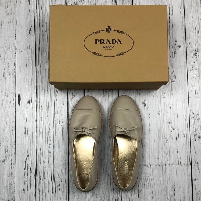 Prada Espadrilles Beige Leather Shoes - Hers 9