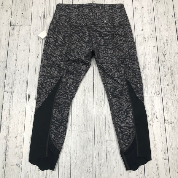 lululemon black grey printed leggings - Hers 10