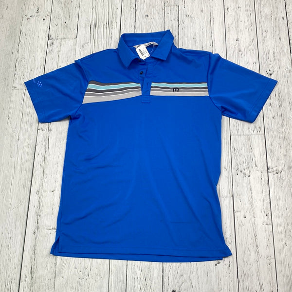 Travis Mathew blue stripe short sleeve golf shirt - His S