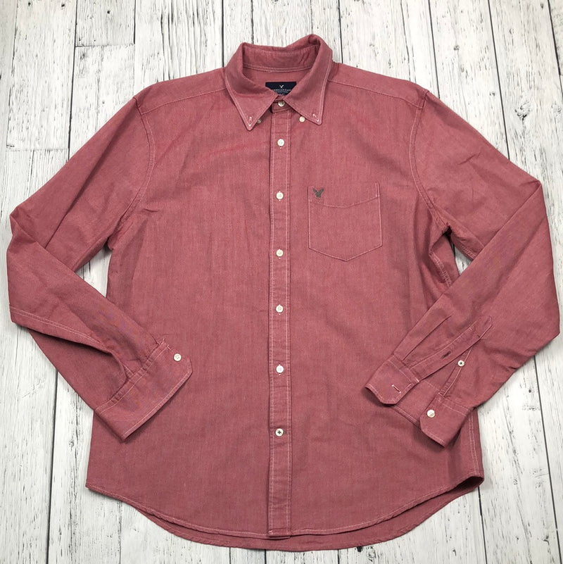 America Eagle Red Button Up - His L