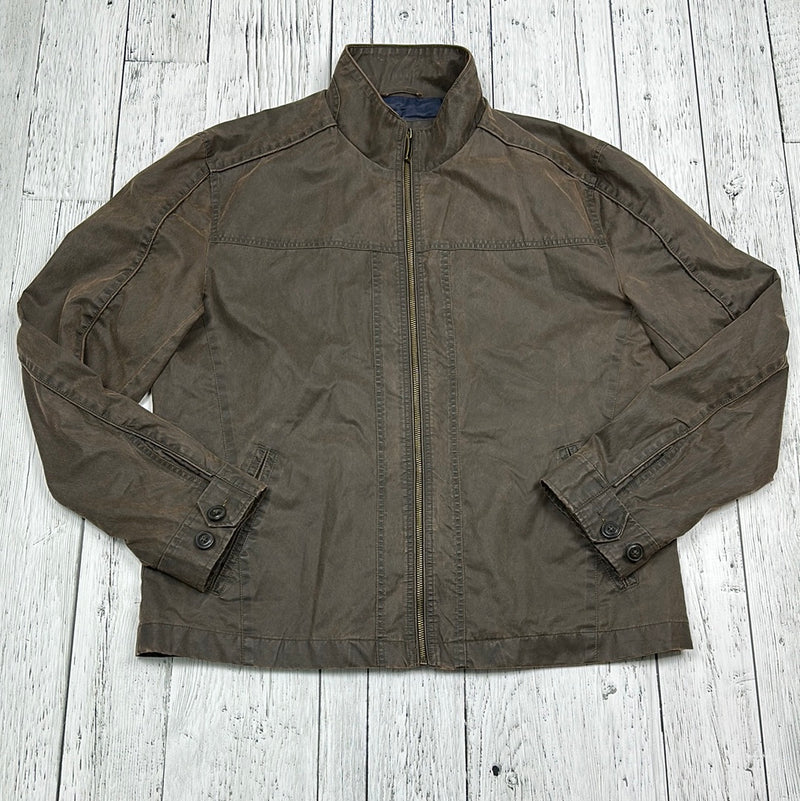 Johnston & Murphy Brown Leather Bomber Jacket - His L