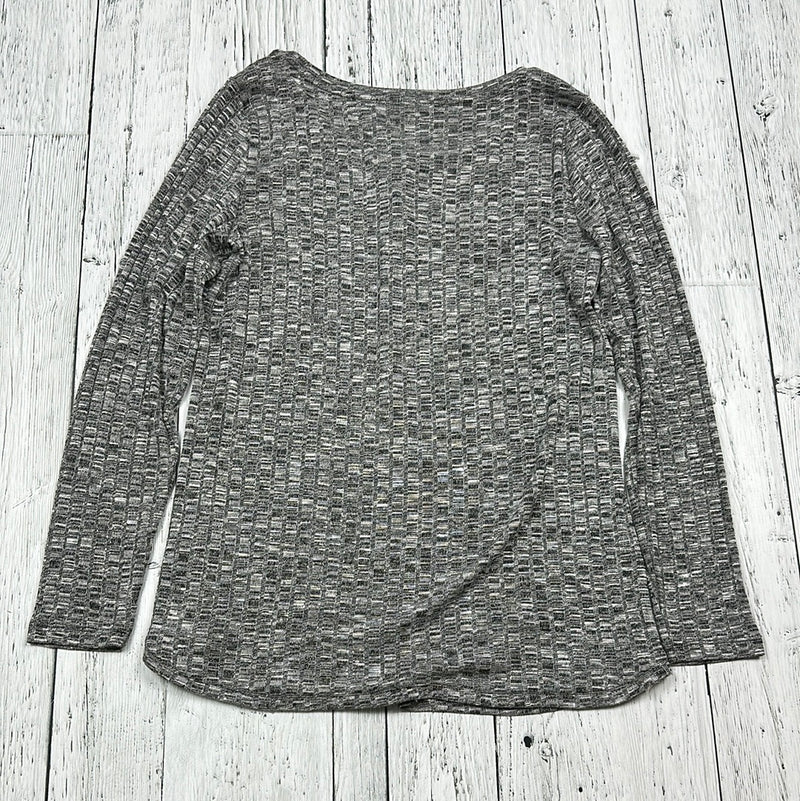 Thyme Maternity Grey Heathered Long Sleeve Shirt - Ladies L