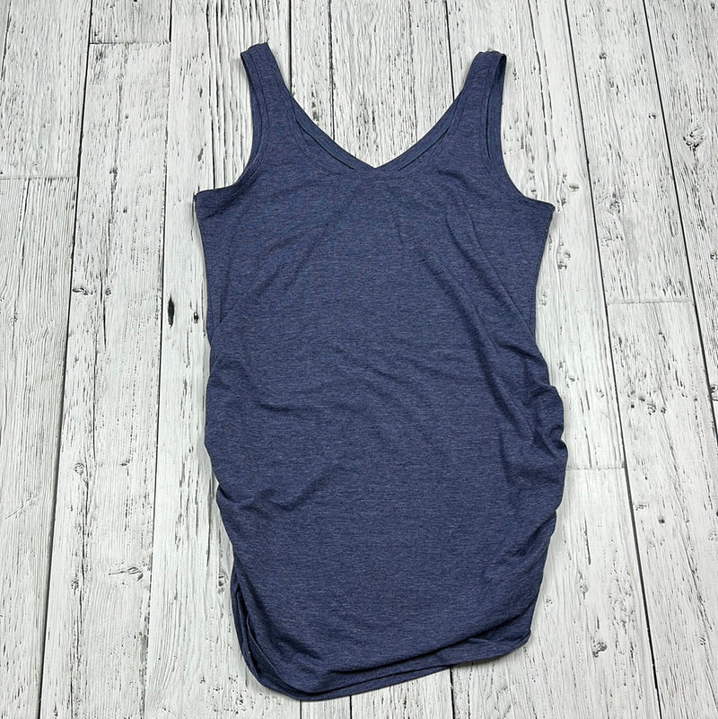 Thyme Maternity 2 in 1 Blue Heathered Tank Top - Ladies M
