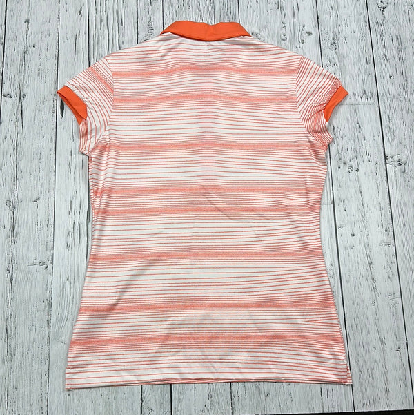 Nike Golf Orange/White Striped Golf Shirt - Hers S