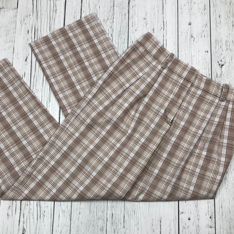 Sunday Best Aritzia Brown Plaid Trousers - Hers S/6
