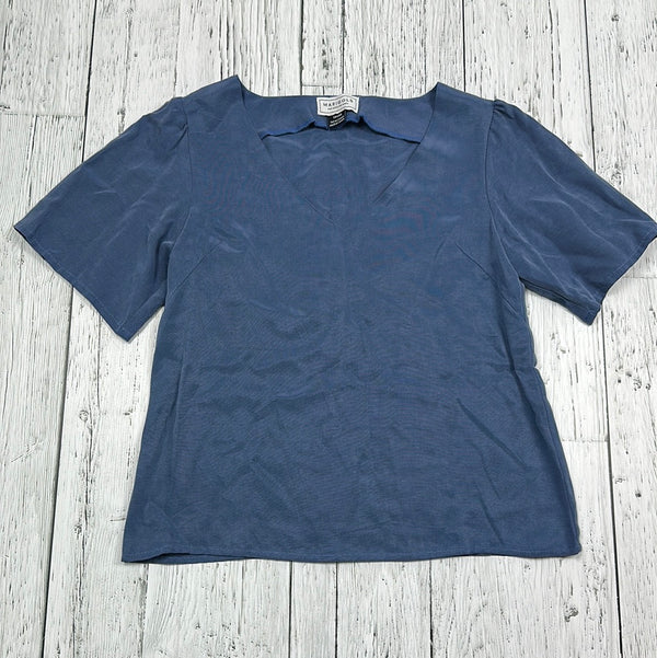 Marigold Blue Rayon Flowy Shirt - Hers XS