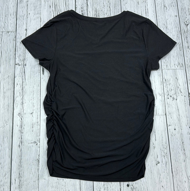 TimeAndTru Maternity Black T-Shirt - Ladies L (12/14)