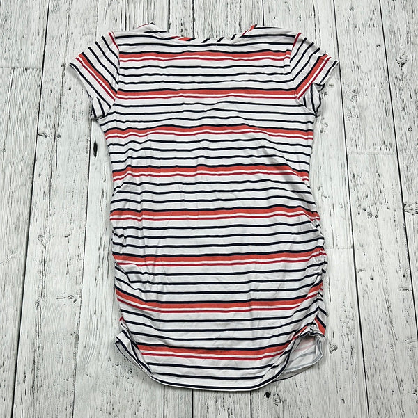 Thyme Maternity Navy/White/Pink Striped T-Shirt - Ladies M