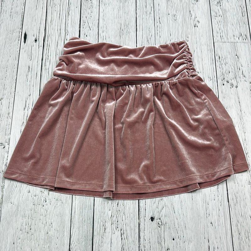 Zara Pink Velour Ruched Skirt - Girls 13/14