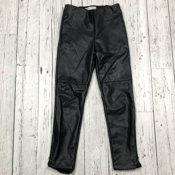 Zara Black Faux Leather Leggings - Girls 9