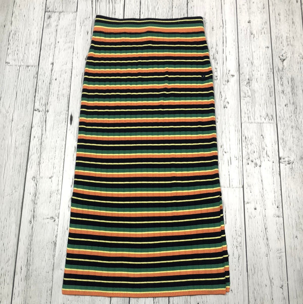 Sweaty Betty navy/green/yellow/orange striped pencil skirt - Hers M