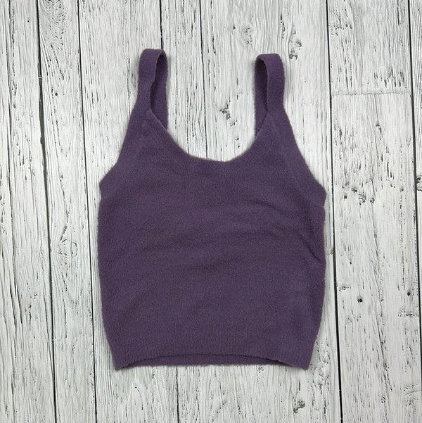 Wilfred Aritzia Purple Fuzzy Cropped Tank Top - Hers XS