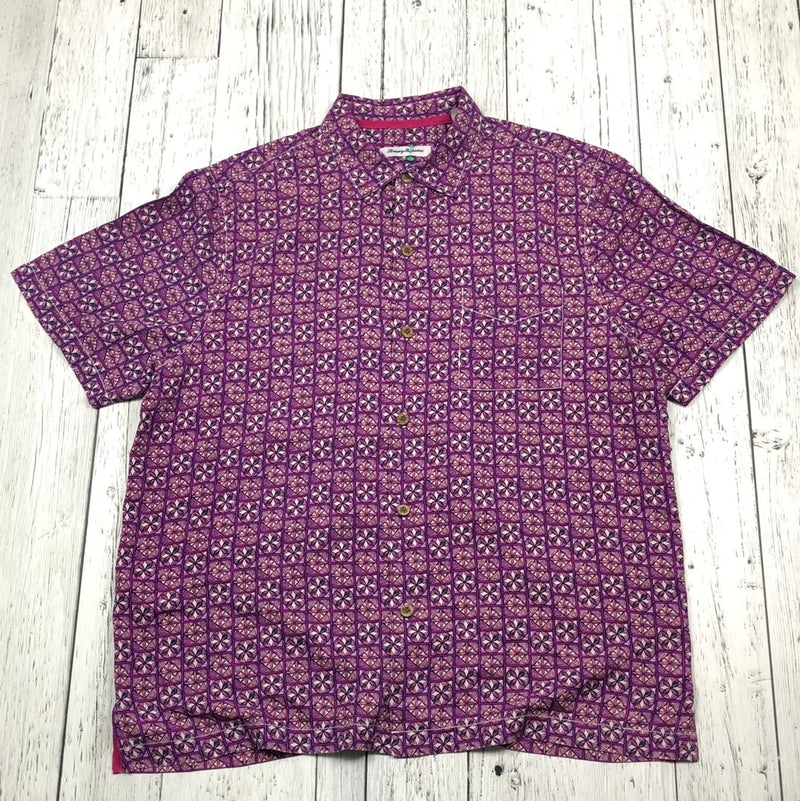 Tommy Bahama Purple Pattern Button Up Shirt - His L