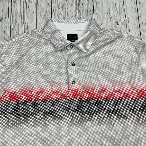 Greg Norman Grey/White Pattern Golf Shirt - His L