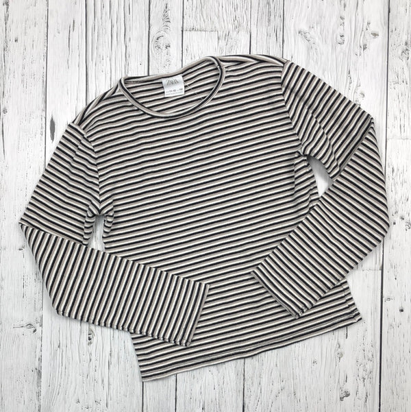 Zara grey black white striped long sleeve - Girls 11/12