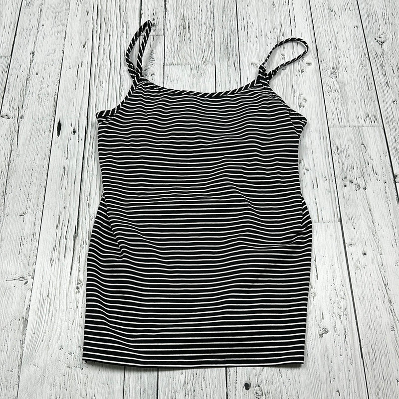 Thyme Maternity Black Striped Tank Top - Ladies M