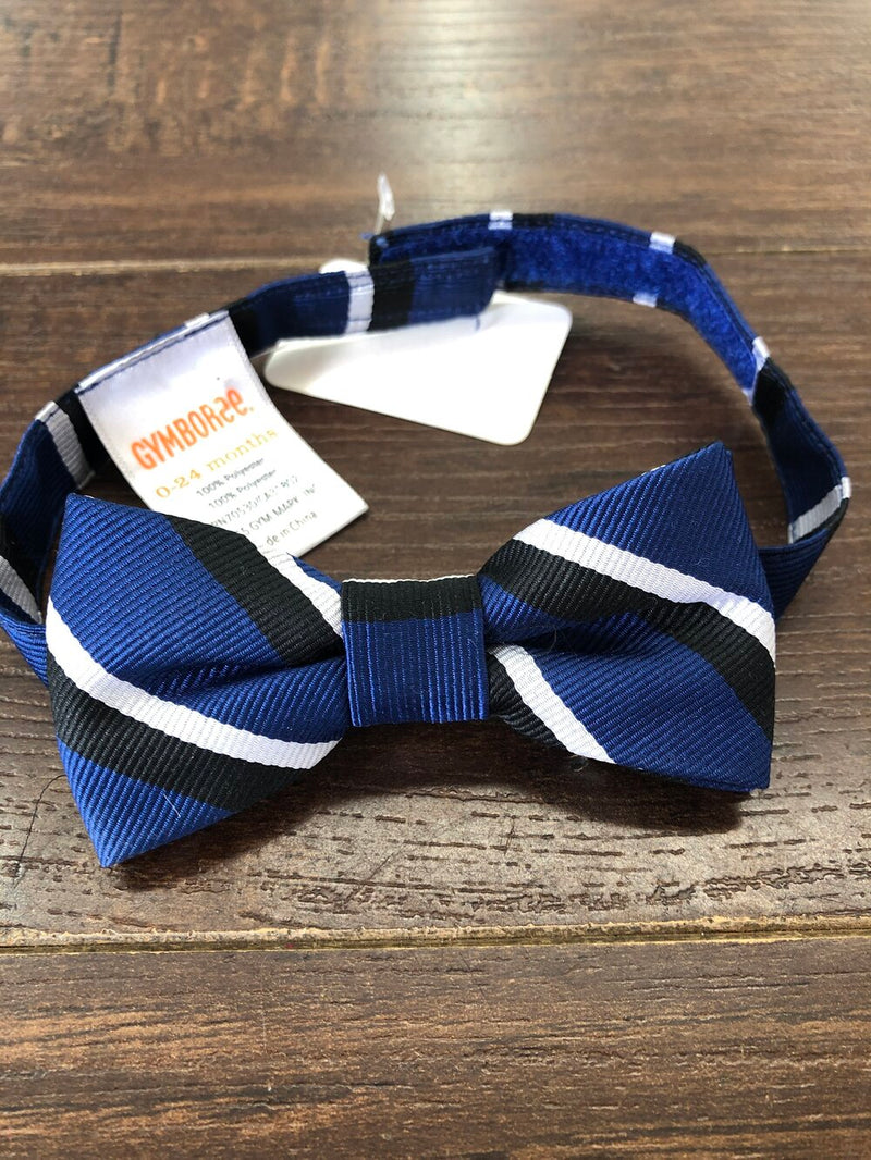 Gymboree blue with black/white stripe kids bow tie