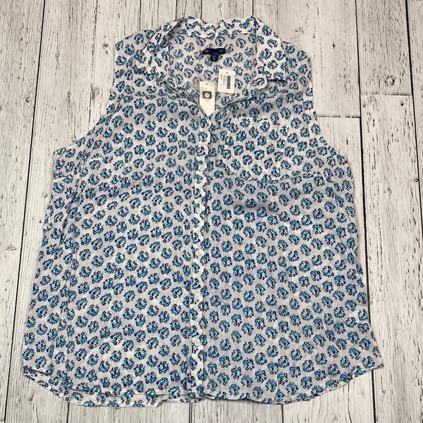 Gap white/blue pattern button up shirt - Hers XXL