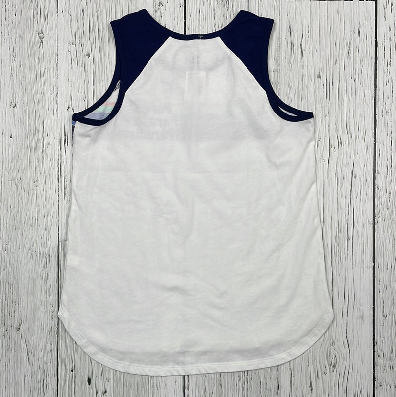 Justice white graphic tank top - Girls 12