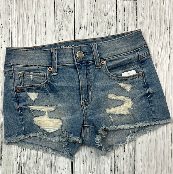 American Eagle shortie distressed jean shorts - Hers XXS/00