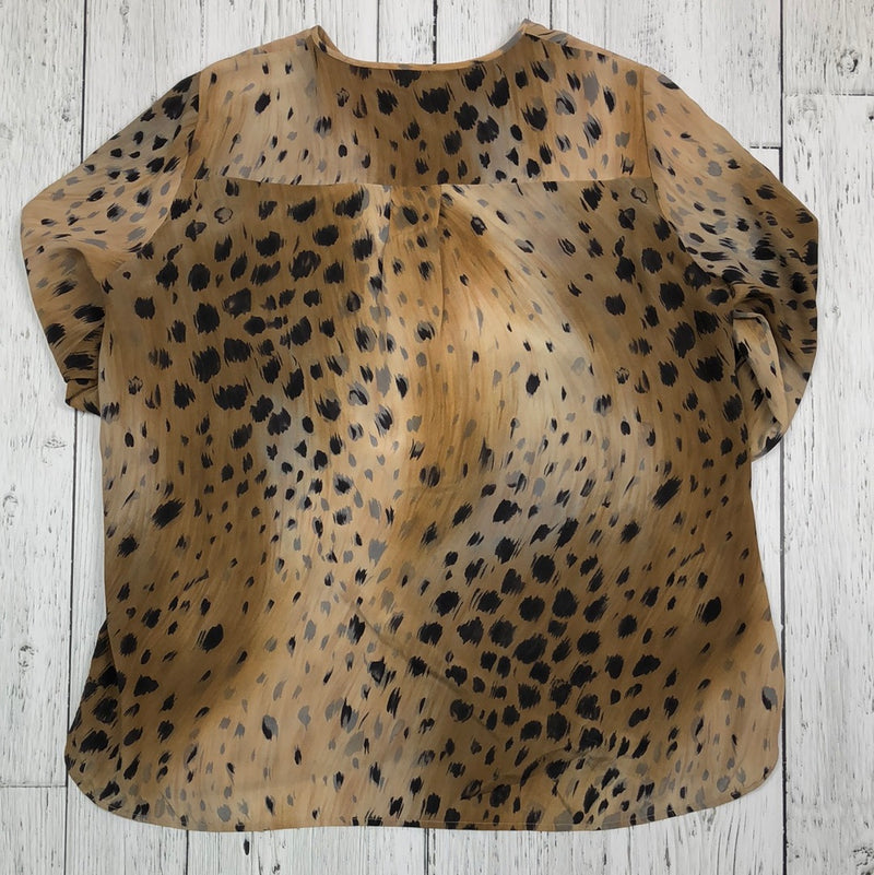 Lafayette tan black patterned shirt - Hers M