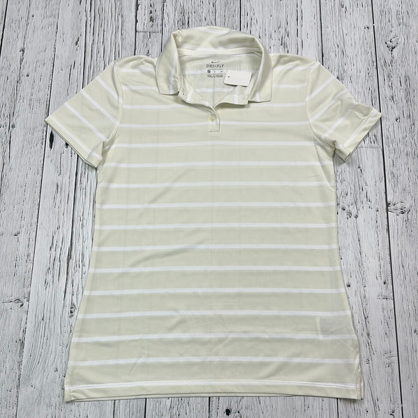 Nike Yellow Striped Golf Shirt - Hers S