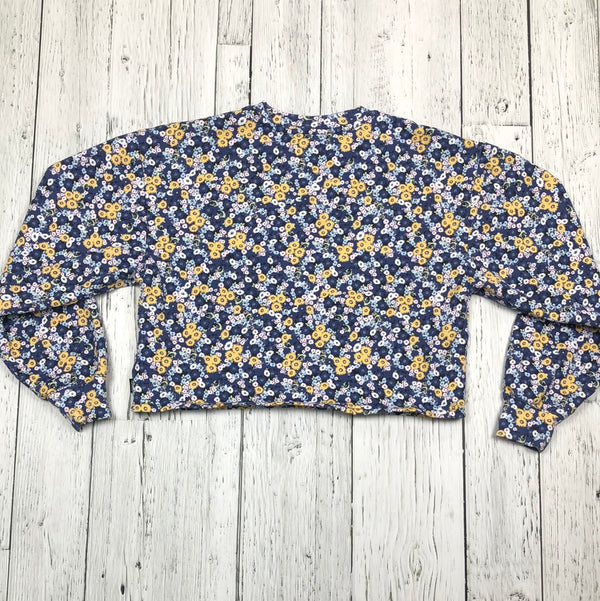 Vans Blue/Yellow Floral Cropped Crewneck - Hers S
