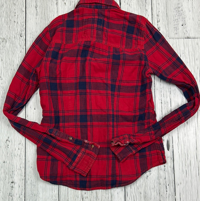 Abercrombie & Fitch red plaid button up shirt - Hers XS