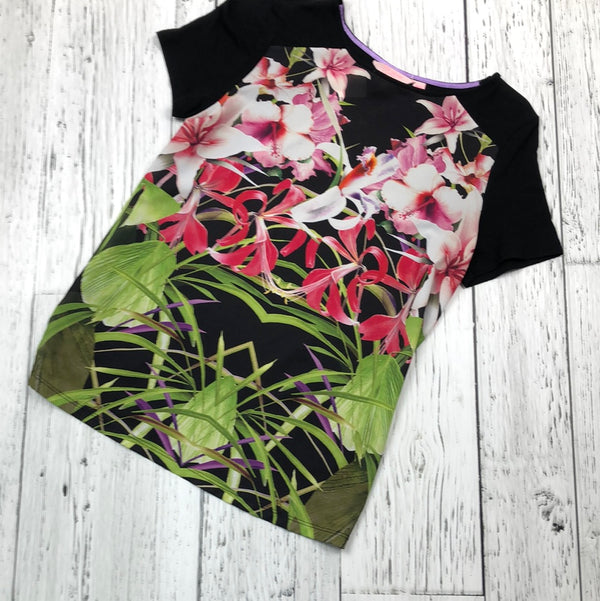 Ted Baker black patterned t-shirt - Hers XS/1