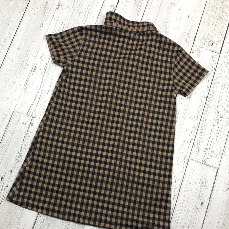 Zara Brown Checkered Polo Dress - Girls 11/12