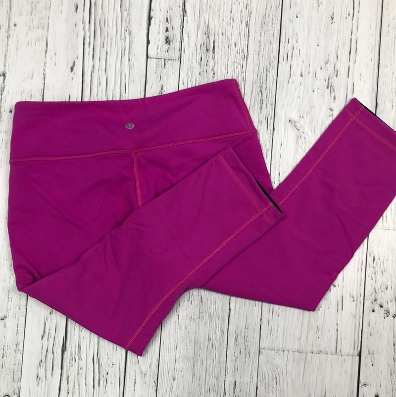 lululemon hot pink/black capri leggings - Hers 8