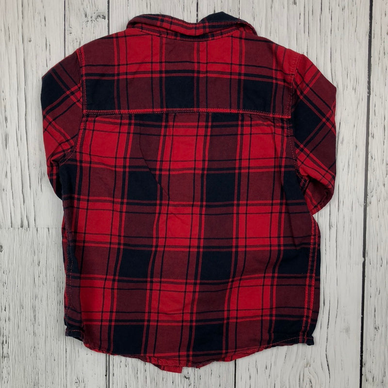 Oshkosh red black plaid flannel - Boys 3