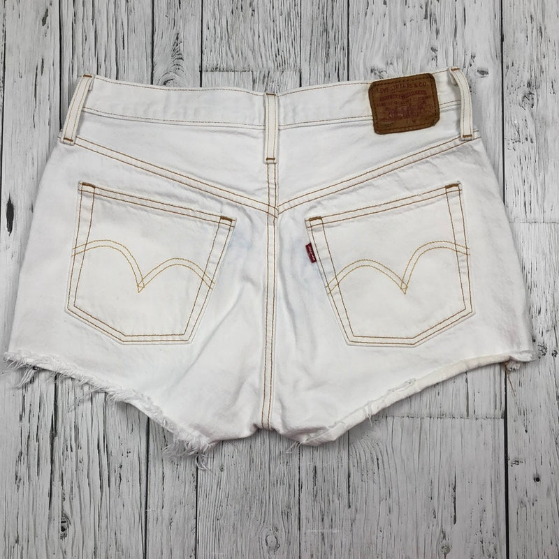 Levis White Denim Shorts - Hers 29