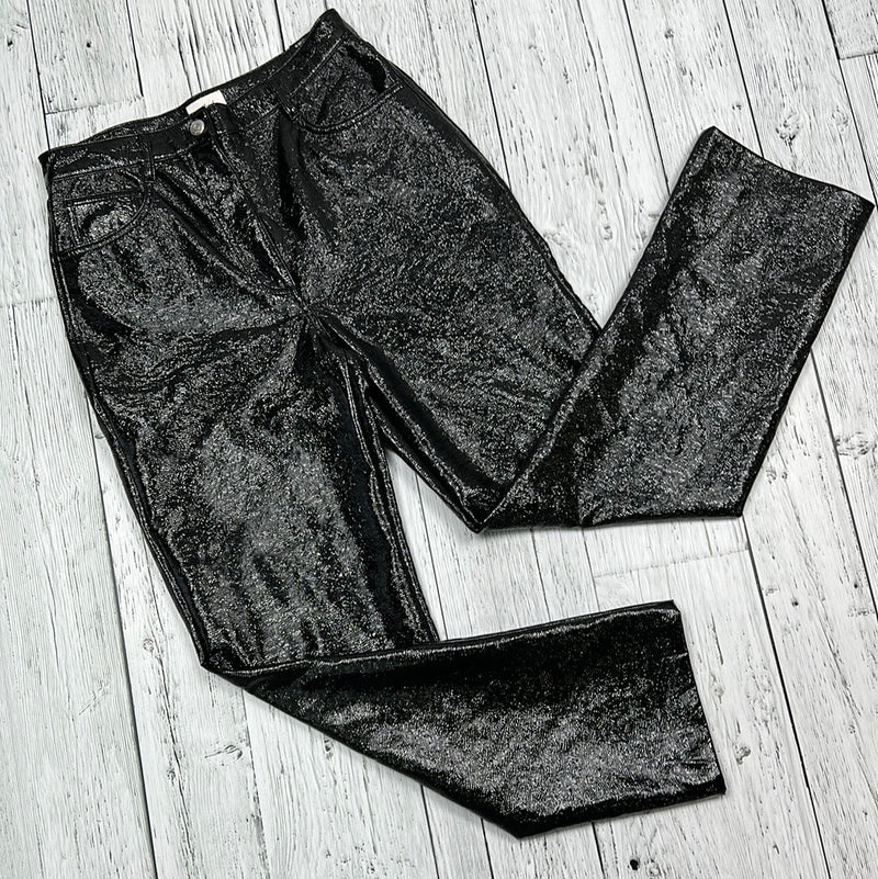 Wilfred Aritzia Black Shiny Pleather Pants - Hers S