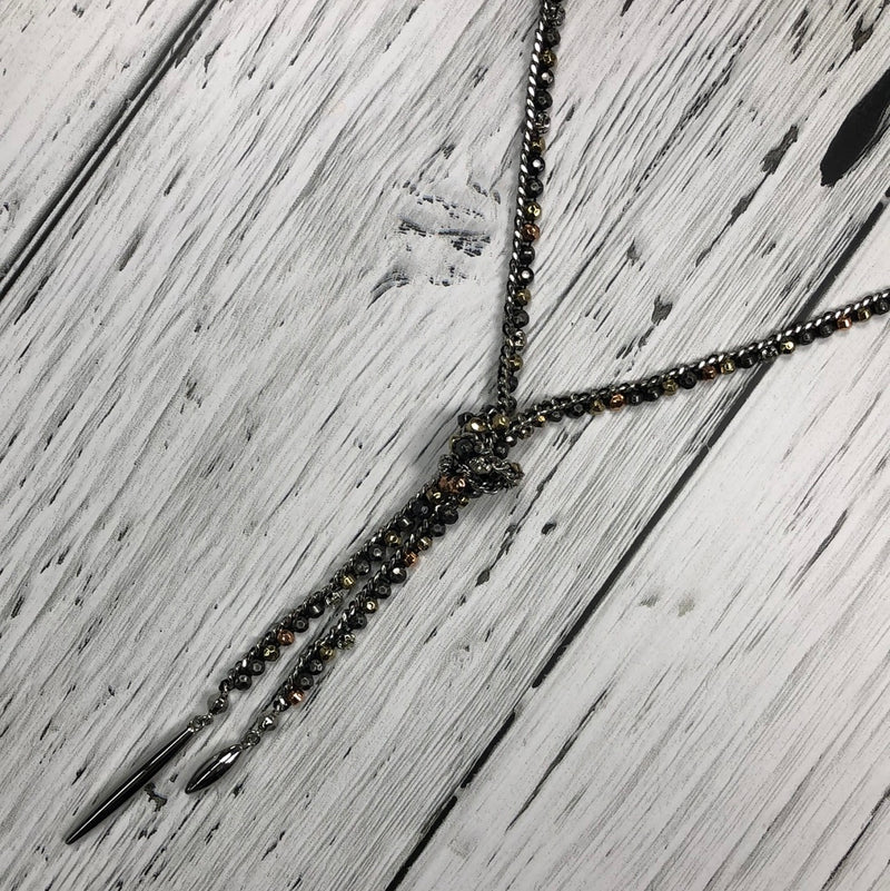 Silver gold bronze necklace - Hers