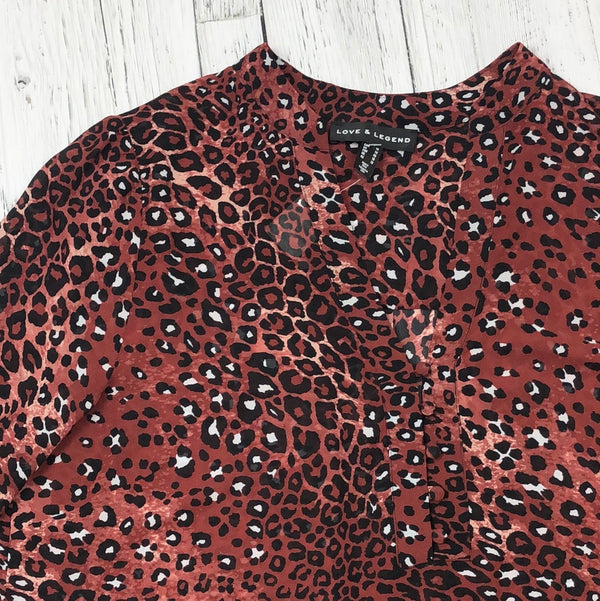 Love & Legend red patterned long sleeve shirt - Hers L/14