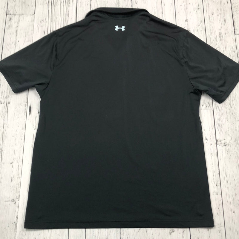 Under Armour Black/Grey Striped Golf Polo Shirt - His L