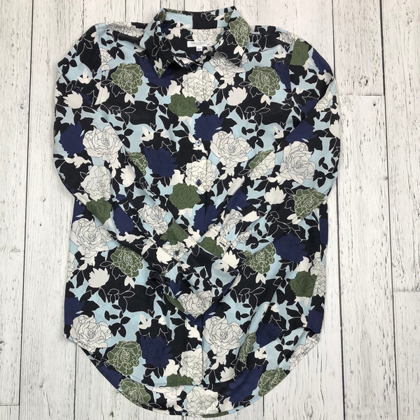 Equipment blue green floral shirt - Hers M