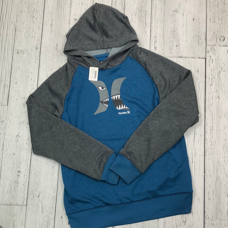 Hurley shark grey/blue light weight hoodie - Boy 13/15(XL)