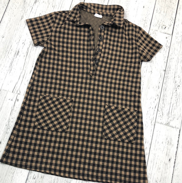 Zara Brown Checkered Polo Dress - Girls 11/12