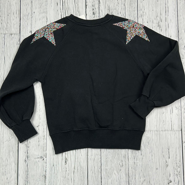 Zara black sequin star crew neck - Girls 9