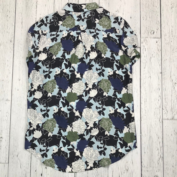 Equipment blue green floral shirt - Hers M