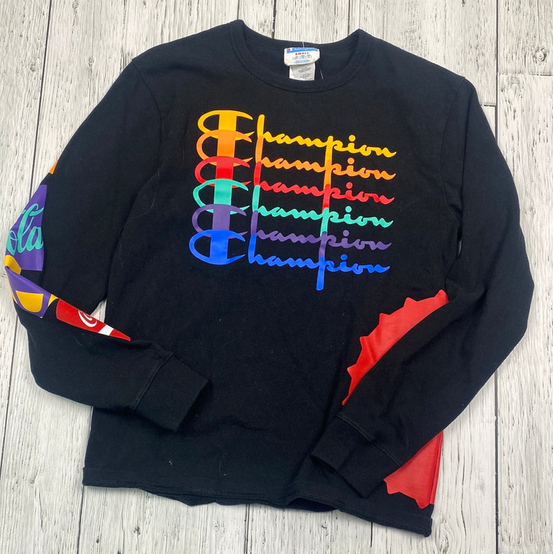 Champion black multi color logo sweater - His S