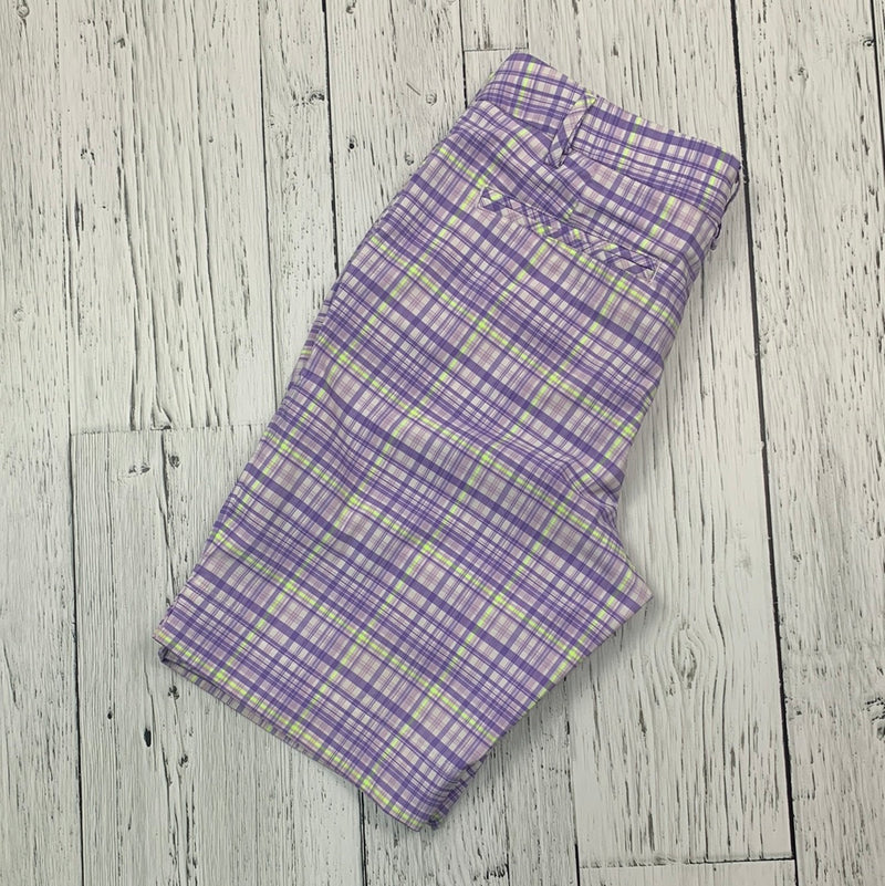 Puma purple plaid golf shorts - Hers M/8