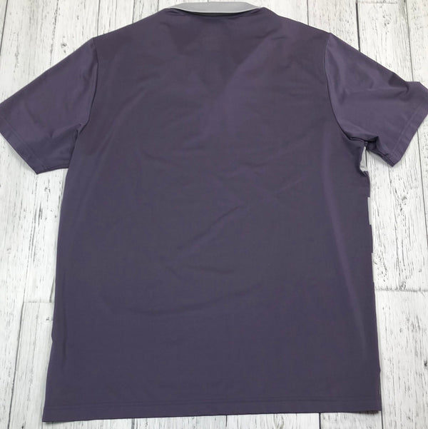Adidas Purple Golf Striped Polo Shirt - His L