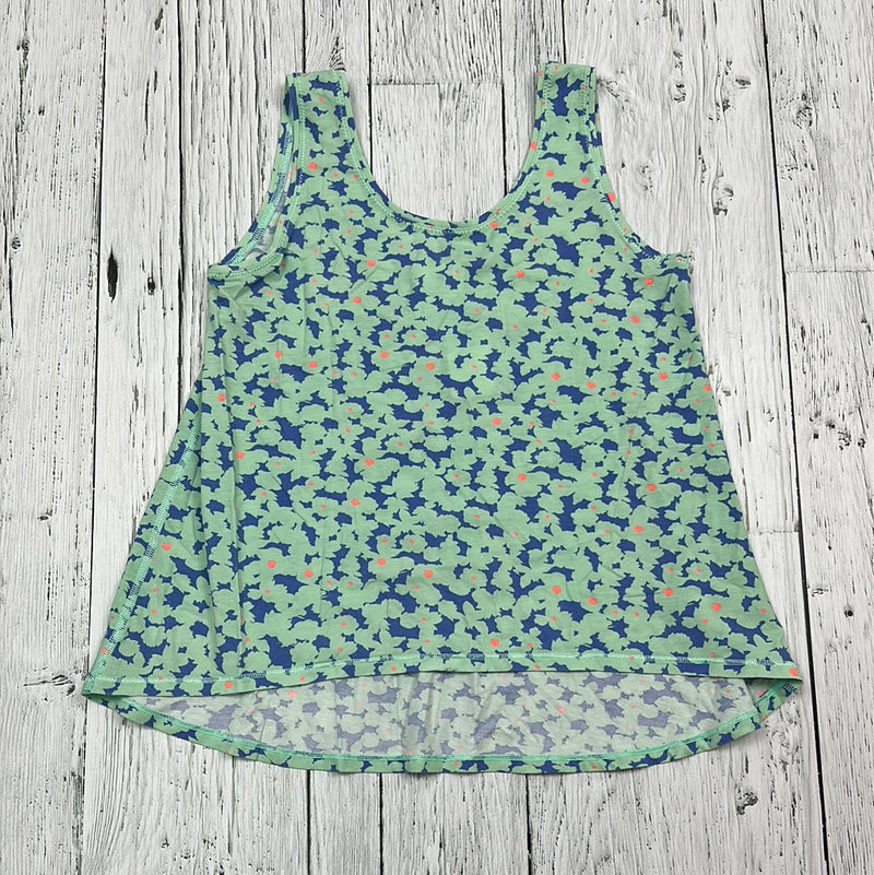 ivivva Mint Green/Blue Floral Tank Top - Girls 10