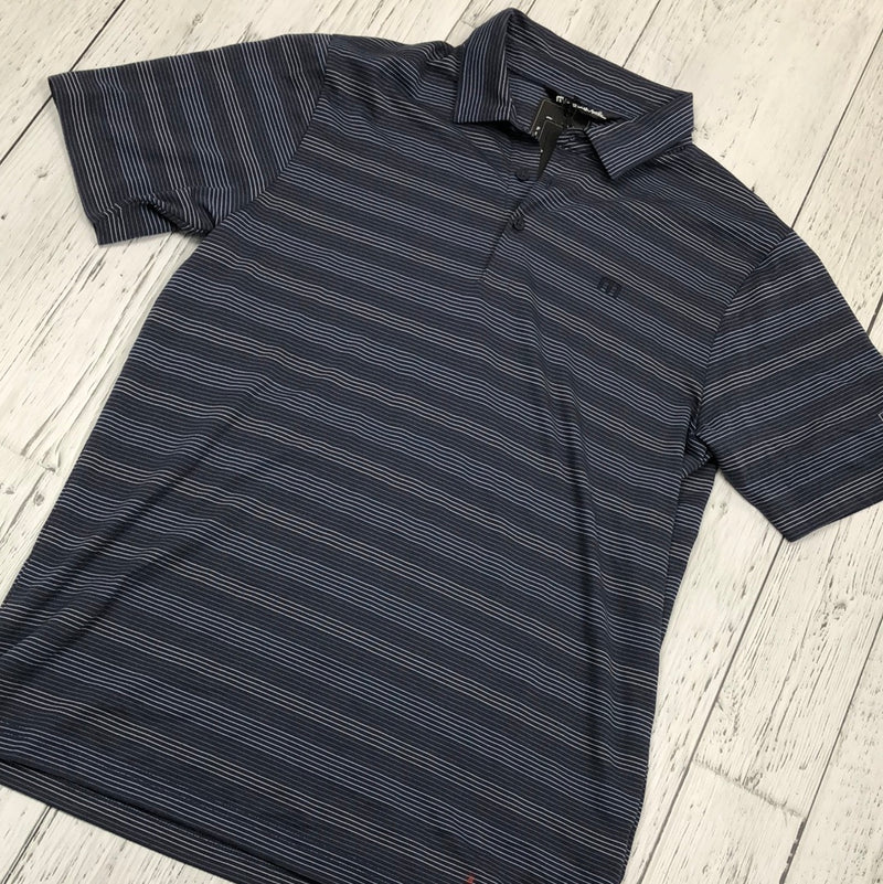 Travis Mathew Blue Striped Polo Shirt - His M