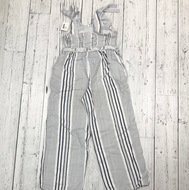 Japna Girls grey/white striped romper - Girl 8